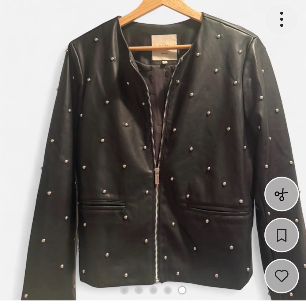Bagatelle Black Vegan Leather Jacket with Silver Studs